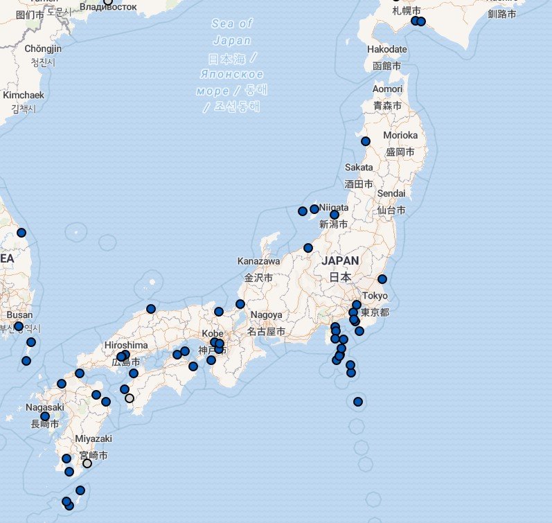 Japan Ferry Routes Map: Sea of Japan Ferries